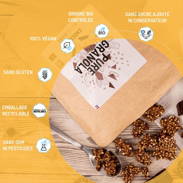 Pure Granola Bio - Format : 350G- Granola : Chocolat