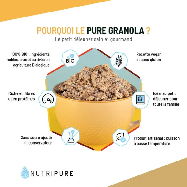 Pure Granola Bio - Format : 350G- Granola : Chocolat