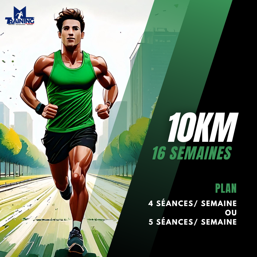 Plan 10km 16 semaines (4mois) - 4 ou 5 séances/sem   